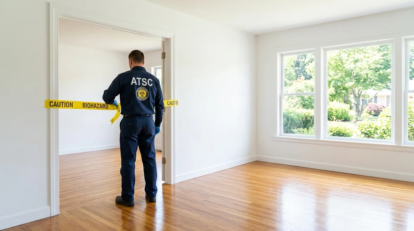 Certified biohazard cleanup crew performing Crime Scene Cleanup in Lutherville-Timonium